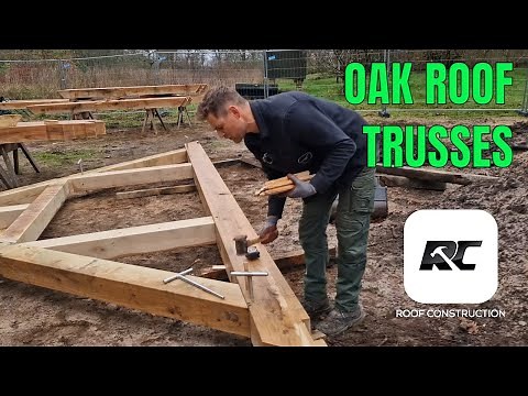 Building A Big Garage With Oak Roof Trusses - Ground Assembly Tutorial. Episode 10