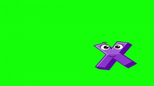 Download Cartoon style letter x 2d animation with green screen background, x alphabet dancing letters for little kids for free