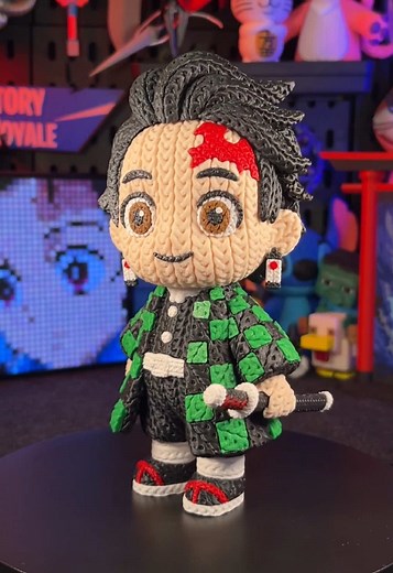 3D Printed Tanjiro Kamado in Knitted Style Design