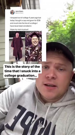 This one goes viral on different meme pages like 3 times a year and I’ve got a lot of new friends on Facebook so… this is the back story of one of my favorite pranks! #viral #graduation #college #springbreak #degree #diploma #grad #comedian #comedy #standup #prank #reels #comedyreels | Jaron Myers