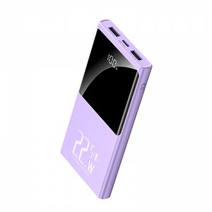 Jonkuu 10000mAh Portable Charger Power Bank, Fast Charging with Dual USB, Digital Display for iPhone, purple