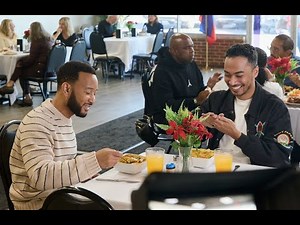 Michaël Brun & John Legend have lunch in Springfield, Ohio