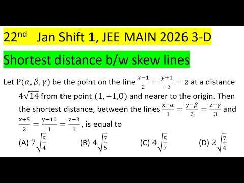 Let P(α,β,γ) be the point on the line (x-1)/2=(y+1)/(-3)=z at a distance 4√14 from the point(1,-1,0)