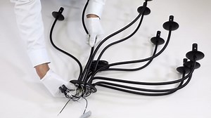 Black Chandelier 12 Light, Large Modern Farmhouse Chandeliers for Dining Room, Industrial Candle Pendant Lighting Fixture for Foyer Hallway Entryway High Ceiling, Bedroom, Living Room, Kitchen E12