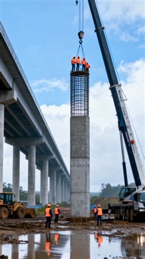 bridge pillar fell while being lifted by crane 🏗️ #civilengineering