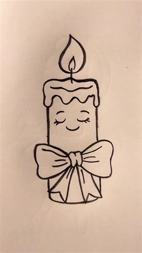 cute candle🕯️| candle Drawing | easy drawing #tutorial #short
