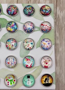 18mm Snap Charms: Glass Cabochon Snap Button Jewelry - Etsy