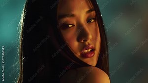 videos of female models for commercial purposes advertising products with the resulting VO2 style portrait of a young woman
