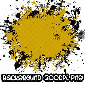 Background Paint Splatter Yellow Black | Splash Frame | Splatter Background | Printable Artwork I Digital File | Sublimation PNG - Etsy