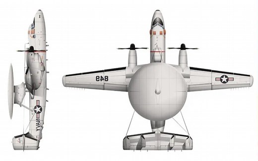 美国E-2鹰眼预警机介绍 性能详解 E2D高级鹰眼舰载空中预警机 双涡轮螺旋桨固定翼预警机