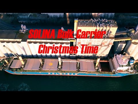 SOLINA Bulk Carrier at Richardson Port Terminal, Thunder Bay, During Christmas.