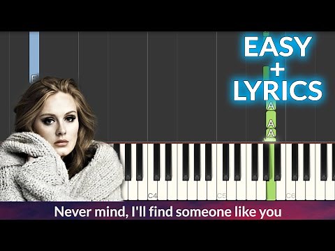 Adele - Someone Like You EASY Piano Tutorial + Lyrics