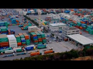 東京湾 青海コンテナターミナル 荷役作業風景 container crane time lapse