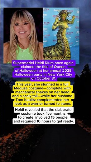 Heidi Klum Reigns as Queen of Halloween 2025 with Stunning Medusa Costume