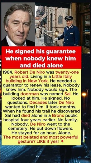 Robert De Niro Searched for the Doorman Who Signed His Guarantee and Found He Had Died Alone