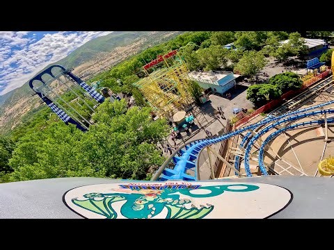 Colossus: The Fire Dragon RARE LOOPING Roller Coaster 4K 60fps POV Lagoon