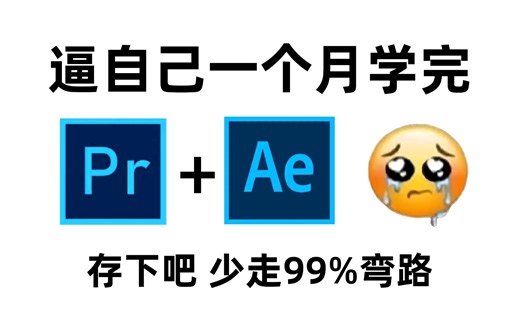 【PR AE修炼手册】100集（全）从零开始学PR AE软件基础（2025新手入门建模实用版）剪辑零基础入门教程！！！