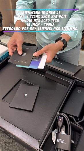 🍭Alienware 18 Area 51 GAMING - CPU : Intel Core Ultra 9 275HX (24C/24T) - RAM : 32GB DDR5 - Storage : 2TB M.2 PCIe 4.0 - Display : 18" (2560x1600) 300Hz - GPU : NVIDIA RTX 5080 16GB GDDR7 - Keyboard : Per-key AlienFX RGB lighting - OS : Windows 11 License - Color : LIQUID TEAL | 6-Cell Battery, 96 Whr - Code: CAA18-A4 ------------------------ - Free : ROG BP4701 Gaming Backpack - Free : ALIENWARE AW558 , Pad ------- 🛒 មាននៅហាង 𝐂𝐡𝐚𝐧𝐭𝐫𝐚 𝐒𝐭𝐨𝐫𝐞 🏧មានសេវាកម្មបង់រំលោះគ្រប់ម៉ូឌែល 🛵 ដឹកជញ