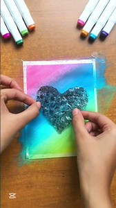 Satisfying Rainbow Acrylic Painting | Heart Art Idea for Beginners | Easy Aesthetic Painting #Shorts