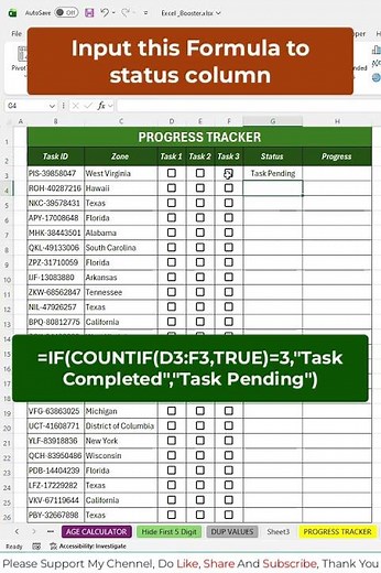 How to Create this Awesome Project Tracker In Excel 📊 #excel #shorts #exceltips #exceltricks
