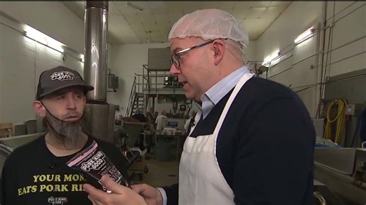 Pork rind frying process