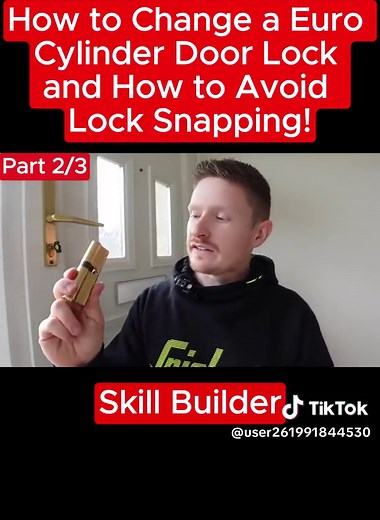 Part 1. How to Change a Euro Cylinder Door Lock and How to Avoid Lock Snapping! #taylorswift #erastour #skillbuilder #diyhacks #plumbinghacks #tricksofthetrade #vairal #foryou