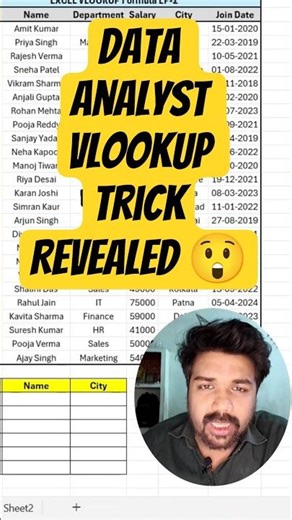 EXCEL VLOOKUP TRICK USED BY DATA ANALYST