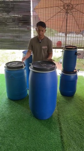Used Blue Plastic Tight Head Drum