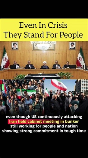 Even though US continuously attacking Iran held cabinet meeting in bunker still working for people..