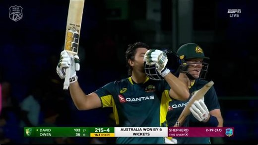 Tim David smashes Australia's fastest T20I century