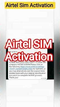 Airtel SIM Card Activation Kaise Karen ll How To Activate Airtel SIM Card