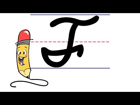 Pencil Pete's Cursive Writing - Uppercase F