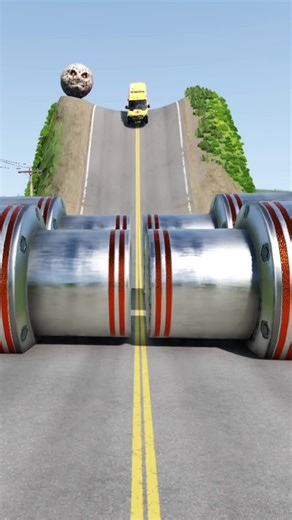 Ambulance Wan Vs Rust-Eze Truck & 4 X Bollards Trap #automobile #motorsport #carcrashes #truck