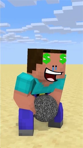 HELP Herobrine Throw Bedrock Ball 🏈 #minecraft #shortput #minecraftanimation