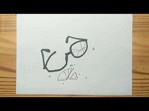 How to draw BROKEN GLASSES
