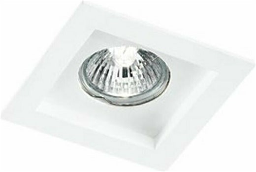 Fan Europe Phantomq1 Square Plaster Recessed Ceiling Spot with GU10 Bulb Base White 10x10cm