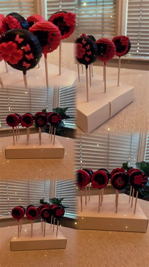 Personalized Pink & Black Cakepops for Celebrations