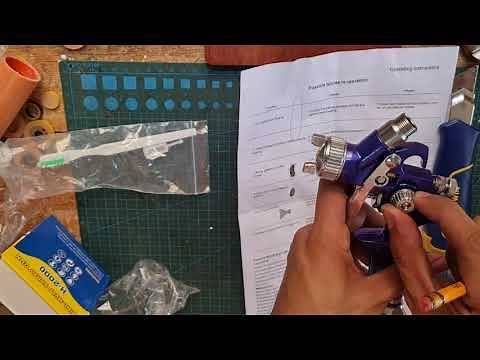 Mini Air Spray Paint Gun HPLV .8mm Review Test