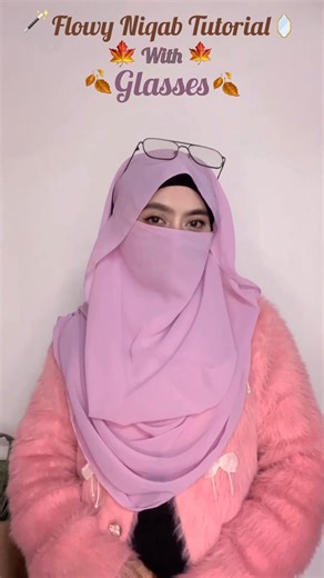 Flowy Niqab Hijab Tutorial With Glasses #shorts