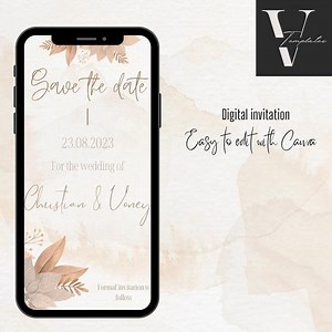 Save the Date L Digital Template L Editable L Boho - Etsy