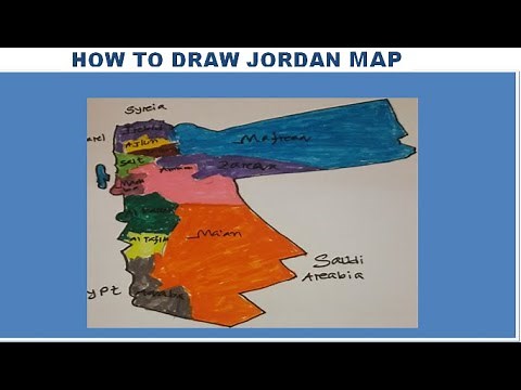 How to draw Jordan map step by step## كيفية رسم خريطة الاردن|| Easy to draw Jordan ##