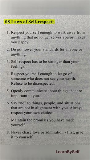 8 laws of self respect