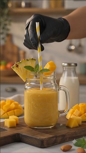 McDonald's Mango Pineapple Smoothie But Healthier 🥭🍍 ASMR#asmrsmoothie #tropicalsmoothie