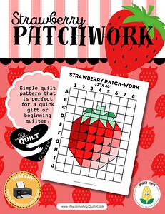 Strawberry Patchwork Quilt Pattern: Throw Quilt (digital Download) - Etsy
