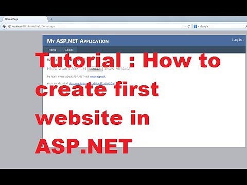 Tutorial : How to create first website in ASP.NET
