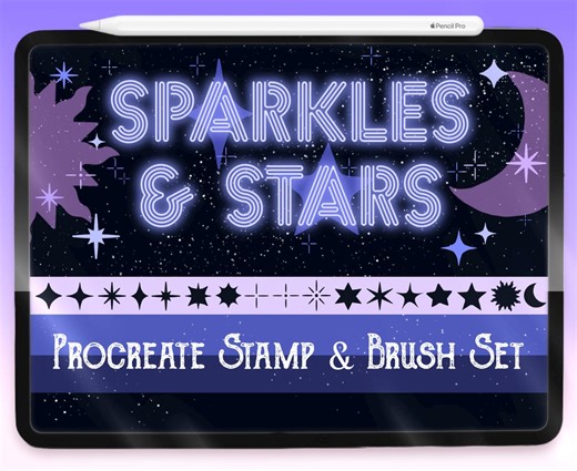 Sparkles & Stars Procreate Brush Pack - 24 Brushes and Stamps - Etsy