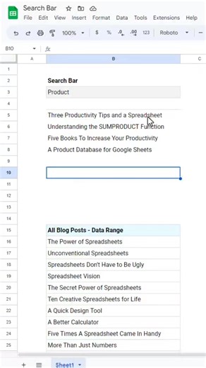 2.9K views · 15 reactions | Create a Search Bar in Google Sheets...