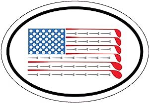 Golf American Flag Vinyl Decal - Patriotic Flag Golfing Bumper Sticker - Perfect for Laptops Tumblers Windows Cars Trucks Walls