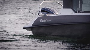 Buster Magnum Cabin is a practical boat for long boating seasons that can be used right after the ice leaves in springtime all the way to the following winter. The Magnum Cabin can be powered by either a hydraulically controlled Yamaha F225 or F300 outboard or the latest Yamaha F300 V6 outboard featuring Digital Electronic Control (DEC). | Buster Boats