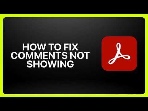 How To Fix Comments Not Showing in Adobe Acrobat! Tutorial